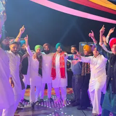 Capturing the energy of a traditional Jaggo night in Punjab. The colorful ceiling decor and LED dance floor I provided set the stage for a night of folk music and celebration with friends and family.