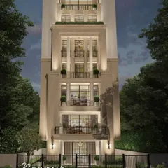 This 3D visualization shows a new residence on the rise in Nagpur. We designed the facade with elegant lines and layered terraces to bring a timeless, understated presence to the city, making everyday living feel special.