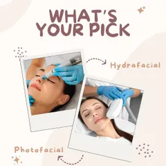 What's your pick, HydraFacial or PhotoFacial? One offers deep hydration while the other focuses on skin brightening. Let us help you decide which is best for your goals.