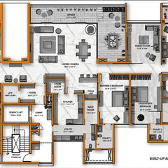 Space planning is the backbone of our design work. This detailed floor plan for a 4050 sq. ft. apartment shows how we meticulously organize layouts to ensure a logical flow, maximize functionality, and create a strong connection between spaces.