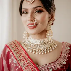 A confident and radiant bridal portrait. Her direct gaze and stunning jewelry make this a powerful and beautiful shot.