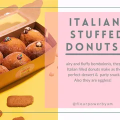 My Italian Stuffed Donuts are airy, fluffy, and filled with deliciousness. These eggless bombolonis are the perfect dessert or party snack.