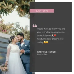 "You turned our dreams into reality." Reading messages like this from my bride Harpreet makes all the hard work worth it. Thank you for trusting me with such an important dress!