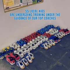 We provided new shoes and equipment for the 55 local kids undergoing training at our Janglia Gaon camp. Proper gear is essential for their development.