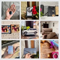 Here's another collage showcasing the breadth of my work. You can see a variety of items like photo frames, custom car miniatures, personalized wallets, and drinkware, all made with a personal touch.