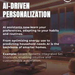 This post highlights the trend of AI-driven personalization, where assistants learn your habits. Savant's integration of Siri Shortcuts is an example of this intuitive automation.
