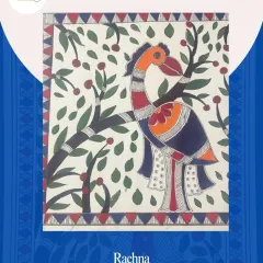 A beautiful Madhubani bird painting created by a student named Rachna in our online workshop. The detailed patterns on the bird and leaves are simply stunning.