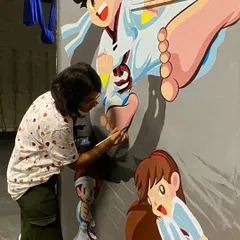 This project for a Taekwondo academy was so much fun. I used a bright, anime-inspired style to create a high-energy mural that motivates the students. It’s all about capturing movement and spirit to make the space feel dynamic and exciting.