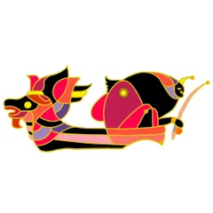 A dragon-like boat with an archer, part of our exploration into creating new myths and visual folklore.