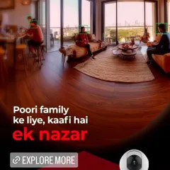 Poori family ke liye, kaafi hai ek nazar. With a single CP Plus Wi-Fi camera, you can monitor your entire living space and keep an eye on your loved ones directly from your phone.