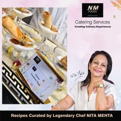 A signature creation by Chef Nita Mehta, this Samosa Cannelloni Chaat deconstructs a classic. A crispy samosa cone is filled with yogurt and chutneys, offering a sophisticated, no-mess way to enjoy a favorite snack.