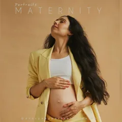 A modern and stylish maternity portrait. The yellow blazer adds a pop of color and confidence, showing that maternity wear can be chic and powerful.