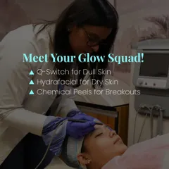 Meet your glow squad for tackling signs of ageing and dullness. We combine treatments like Q-Switch, Hydrafacial, and Chemical Peels for a comprehensive skin rejuvenation plan.