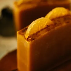 This is my 'Hindustani Ubtan' soap, inspired by Ayurveda's oldest recipes. It's made to help reduce sun tan and brighten the skin with traditional herbs and ingredients.