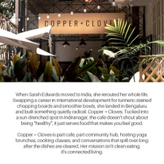 A little feature from Harper's Bazaar India that tells our story. It talks about how we swapped a corporate career for something more radical: a sun-drenched community hub in Indiranagar serving food that just makes you feel good.