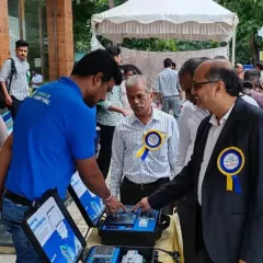 We believe in showing, not just telling. Here, our technical expert demonstrates the capabilities of our portable power quality analyzers to an industry professional at the KETA Energy Conclave, providing a hands-on look at how we diagnose electrical issues.