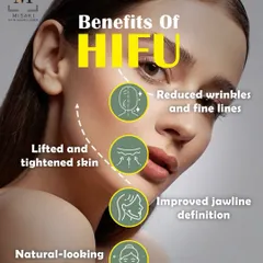 The key benefits of my HIFU treatment include visibly lifted and tightened skin, a reduction in wrinkles, and a more defined jawline. The results look completely natural because we are enhancing your body's own renewal process.