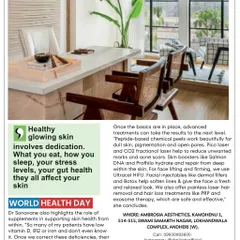 I was so grateful to be featured in the Bombay Times for World Health Day. I shared my philosophy that healthy, glowing skin involves dedication to your diet, sleep, stress levels, and gut health.