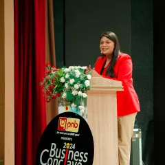 A happy moment on stage at Shri Ram College of Commerce. I truly enjoy connecting with the bright young minds at these prestigious university events.
