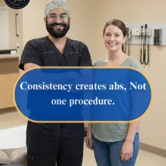A single procedure is not a magic wand. Just like building abs requires consistent effort in the gym, maintaining your results and achieving your best look requires a commitment to a healthy lifestyle, supported by our expert guidance.