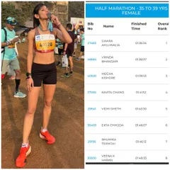 A podium finish at the Tata Mumbai Half Marathon. Securing third place in my age category with a sub-1:40 time in tough weather was a huge milestone and a very special medal.