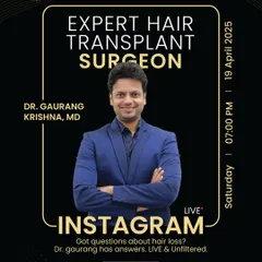 Join me for a live and unfiltered Instagram session where I answer all your questions about hair loss. My goal is to provide you with expert advice directly.