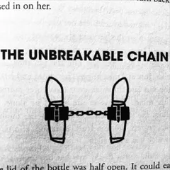 An illustration for 'The Unbreakable Chain' chapter. These simple black and white drawings are designed to be symbolic and give the reader a visual cue about the story's themes.