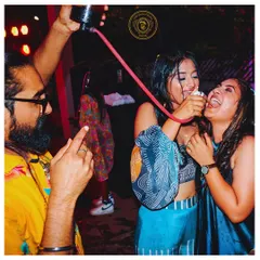 This is what I mean by interactive bartending. Sharing a laugh and a drink with guests, making sure everyone is having the best time. This is the vibe we live for.