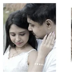 A collage of intimate moments from a pre-wedding shoot, focusing on close-ups and tender expressions.