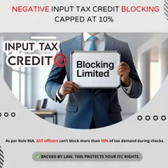 It's important to know your rights when it comes to Input Tax Credit. As per Rule 86A, a GST officer cannot block more than 10% of your tax demand during checks. This is a legal protection for your business, and I make sure my clients are aware of these provisions to safeguard their ITC.