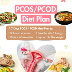 For my sisters struggling with PCOS or PCOD, your diet can be a powerful tool. This 7-day meal plan is designed to balance hormones, boost fertility, reduce inflammation, and support a healthy weight. It is a guide to start your journey towards a healthier you.