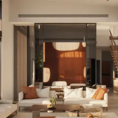 The interior of the Kangra home is defined by warm minimalism, with a neutral palette and natural materials that keep the focus on the stunning scenery outside.