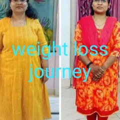 This before and after photo captures a student's successful weight loss journey with us. Her progress is a result of regular participation in our online classes, where we focus on building strength, boosting metabolism, and fostering a positive mindset.