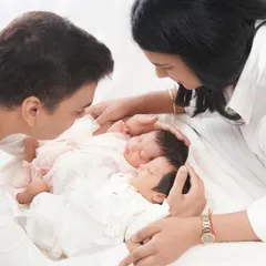 There is nothing more special than welcoming twins. I specialize in newborn twin photography, carefully posing them together to highlight their incredible bond from the very first days.