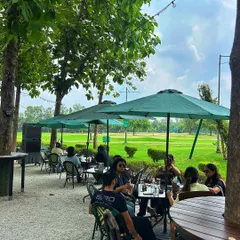 Our spacious cafe patio is the perfect spot to relax after a game. Enjoy a meal or a coffee with an unbeatable view of the driving range.