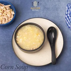 A simple and comforting choice, our Sweet Corn Soup. It's a creamy and slightly sweet soup made with fresh corn and vegetables.