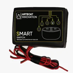 This is the core of our system: the Artboat Innovation Smart Switch module. This compact device is installed discreetly behind your existing switchboard, instantly making your regular appliances smart without any damage to your walls or decor.