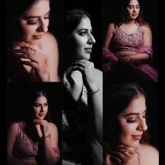 A collage of portraits of Vanshika from the Mata Ki Chowki, looking serene and beautiful.
