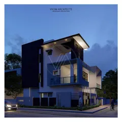 A 3D render of the Arun Reddy residence from a different angle. Visualizing the project from multiple viewpoints is a key part of my process to ensure every detail is perfect before construction.