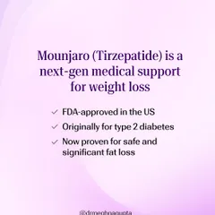 Mounjaro, also known as Tirzepatide, is a next generation medical treatment for weight management. It is FDA approved in the US and was originally developed for type 2 diabetes, but is now proven to be a safe and effective tool for significant fat loss under medical guidance.