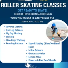 Our roller skating classes cater to all levels, from beginner to advanced. We teach everything from basic balance and braking to speed skating and lemon moves.