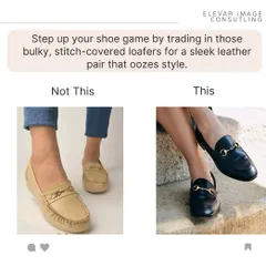 Elevate your shoe game by trading bulky, casual loafers for a sleek leather pair. The difference in polish and professionalism is immediate.