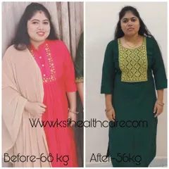 Here is the transformation of my client Pooja from Dubai. She lost 12 kg of fat in about 4 months with a personalized home workout and diet plan. More importantly, this fat loss journey helped her reverse her PCOD symptoms, showing that the right lifestyle changes can bring your hormones back into balance.