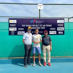 A moment of triumph for Sehaj at The Tennis Project ITF J60 Tournament. Winning a singles title at this level requires immense dedication, and we are proud to have guided him to this victory.