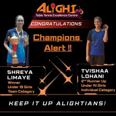 Champions Alert! Shreya Limaye and Tvishaa Lohani with their wins at the CBSE Cluster XX Delhi. Shreya was a winner in the U-19 Girls Team category, and Tvishaa won a Bronze Medal.