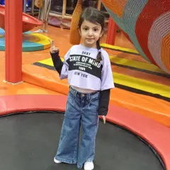 That feeling of flying! A solo jump on the trampoline is a moment of pure joy. Our play area is full of opportunities for kids to find their own fun.