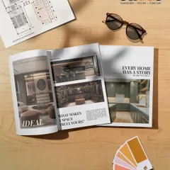 Every home has a story, and my job is to help you tell it beautifully. This image, styled like a magazine feature, shows how I curate experiences through design, from elegant wardrobes to precision-crafted kitchens.