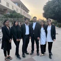 A moment with my team of junior advocates and interns outside the Delhi High Court. It's crucial to have a strong, coordinated team ready for litigation.