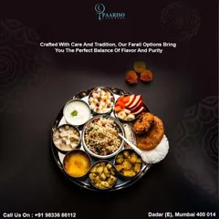 We specialize in catering for religious observances with our traditional Farali thali. This carefully prepared platter includes a variety of fasting-compliant dishes like sabudana khichdi, potato sabzi, and fresh fruits, ensuring purity and flavor.