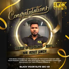 A big congratulations to Mr. Rohit Singh for being named Trainer of the Month. Your expertise and dedication have inspired so many of our members to push their limits and achieve great results.